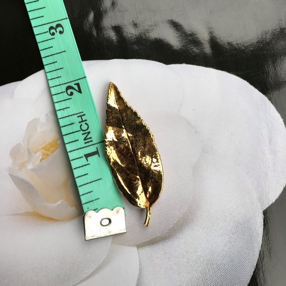 Feather gold tone stunning brooch ✨ Vintage from France - Picture 6 of 6